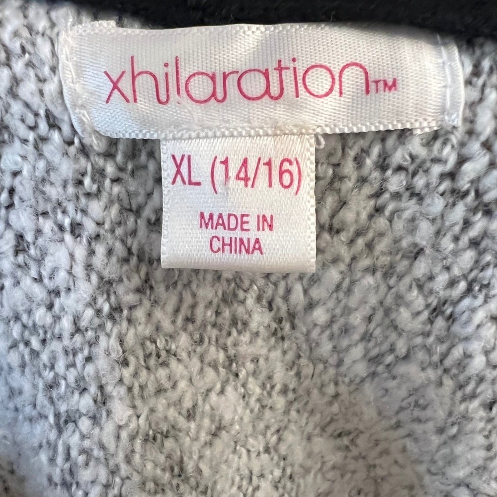 Xhilaration Grey Knit Poncho Southwestern Stripe Tassel Oversized XL 14/16 - Picture 7 of 7